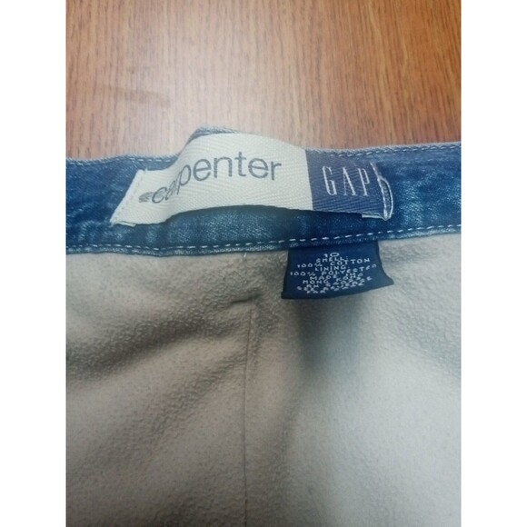 GAP Women's 10 Fleece Lined carpenter Jeans Blue Denim Cotton Zip Fly - Picture 4 of 5